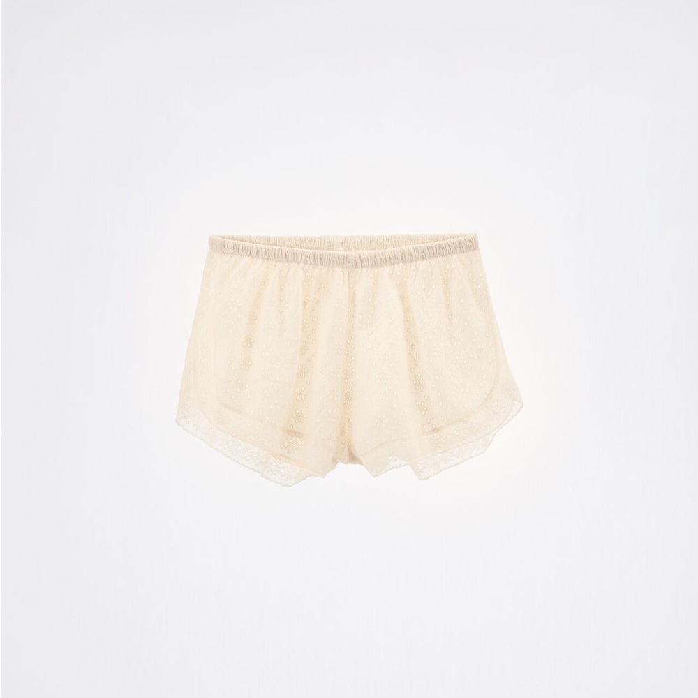 Zara Embroidered Lace Shorts